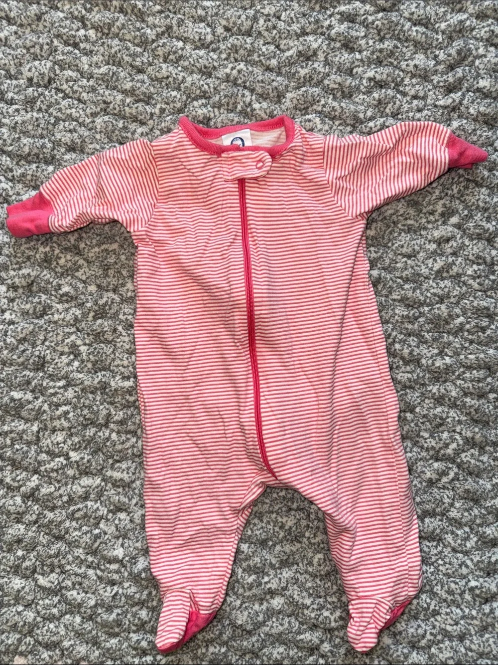 Gerber Pink and White Striped Footed One-Piece